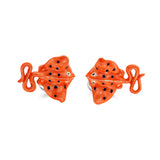 Sterling Silver Orange and Black Stingray Cufflinks