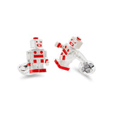 Sterling Silver Moving Robot Cufflinks