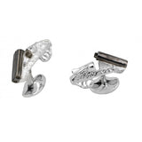 Sterling Silver Engraved Shotgun Cufflinks