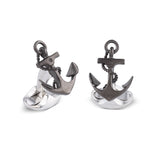 Sterling Silver Oxidised Anchor Cufflinks