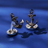 Sterling Silver Oxidised Anchor Cufflinks