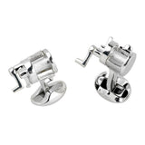 Sterling Silver Deep Sea Fishing Reel Cufflinks