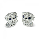 Sterling Silver Pug Dog Cufflinks