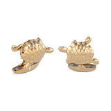 18ct Yellow Gold Walking Tortoise Cufflinks With Diamond Eyes