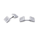 18ct White Gold Pavé Set Diamond Cufflinks