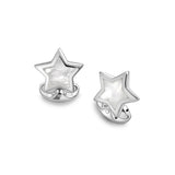 Sterling Silver Star Cufflinks With Mother-of-Pearl Inlay