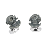 Sterling Silver Oxidised Diving Helmet Cufflinks