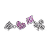 18ct White Gold Ruby And Black Diamond Playing Card Symbol Cufflinks