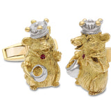 18ct Yellow Gold King Rat Cufflinks