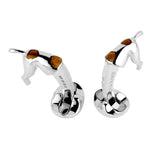 Sterling Silver Digging Dog Cufflinks