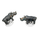 Sterling Silver Charging Rhino Cufflinks