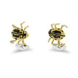 Sterling Silver Yellow And Black Tok Tokkie Beetle Cufflinks