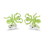 Sterling Silver Lime Green Ant Cufflinks