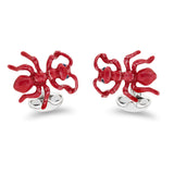 Sterling Silver Red Ant Cufflinks