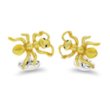 Sterling Silver Yellow Ant Cufflinks