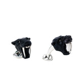 Sterling Silver Black Saber-Tooth Tiger Cufflinks