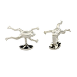 Sterling Silver Leaping Frog Cufflinks