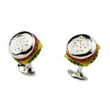 Sterling Silver Burger Cufflinks