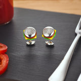 Sterling Silver Burger Cufflinks