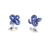 Sterling Silver Purple Snake Cufflinks