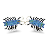 Sterling Silver Blue Centipede Cufflinks