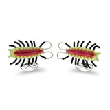 Sterling Silver Yellow And Red Centipede Cufflinks