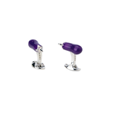 Sterling Silver Purple Aubergine Cufflinks