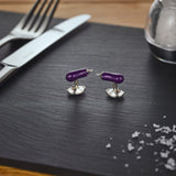 Sterling Silver Purple Aubergine Cufflinks