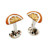 Sterling Silver Orange Wedge Cufflinks