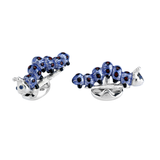 Sterling Silver Purple Caterpillar Cufflinks