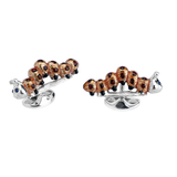 Sterling Silver Orange and Red Enamel Caterpillar Cufflinks