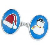 Sterling Silver Christmas Enamelled Cufflinks