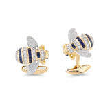 18ct Yellow Gold Sapphire And Diamond Bumble Bee Cufflinks