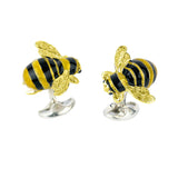 Sterling Silver Gold Plated Bumble Bee Cufflinks