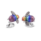 Limited Edition Sterling Silver Rainbow Bumble Bee Cufflinks