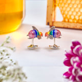 Limited Edition Sterling Silver Rainbow Bumble Bee Cufflinks