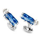 Sterling Silver Blue Golf Bag Cufflinks