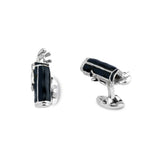 Sterling Silver Black Enamel Golf Bag Cufflinks