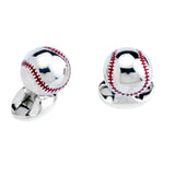 Sterling Silver Baseball Cufflinks