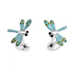 Sterling Silver Blue Dragonfly Cufflinks