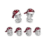 Sterling Silver Red Bandana Skull Dress Set