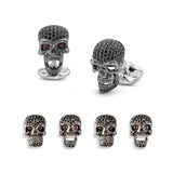 Sterling Silver Black Spinel Skull Dress Set