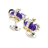 Limited Edition Sterling Silver Purple Crown Cufflinks