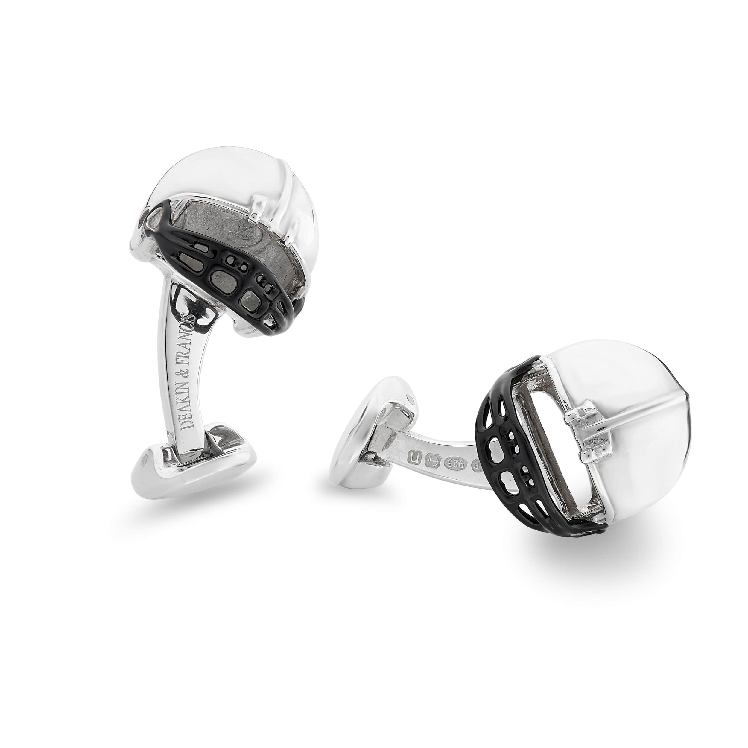 Sterling Silver American Football Helmet Cufflinks