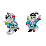 Sterling Silver Enamel Pirate Cufflinks