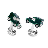 Sterling Silver Green Enamel 4x4 Cufflinks