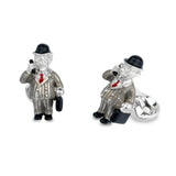 Sterling Silver Grey Suit Businessman Cufflinks