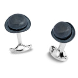 Sterling Silver Bowler Hat Cufflinks