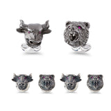 Sterling Silver Bull & Bear Dress Set