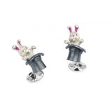 Sterling Silver Rabbit in Hat Cufflinks